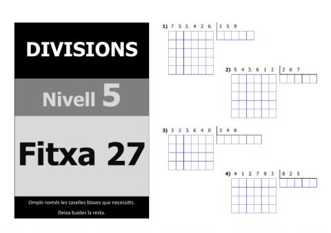 Divisions nivell 5 - 5è nivell - Fitxa 27