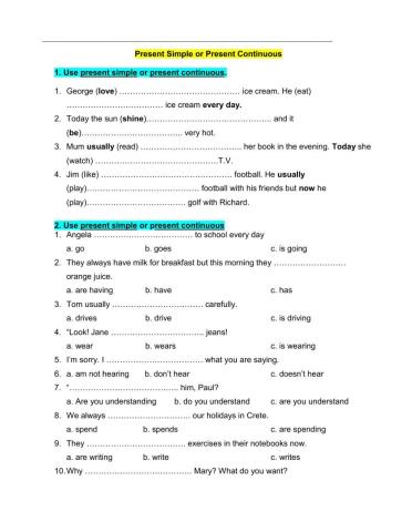 Present Simple or Present Continuous