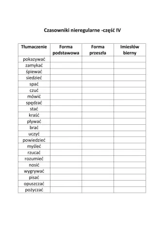 Irregular Verbs
