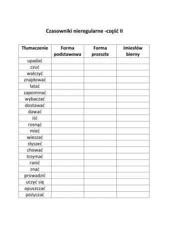 Irregular Verbs