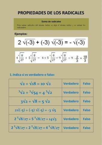 Propiedades de los radicales