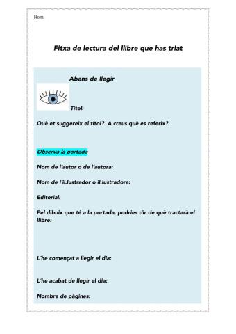 Fitxa de lectura del llibre