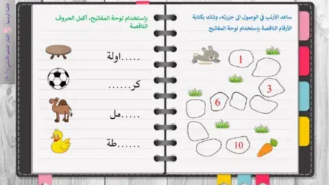 نشاط 1 لوحة المفاتيح