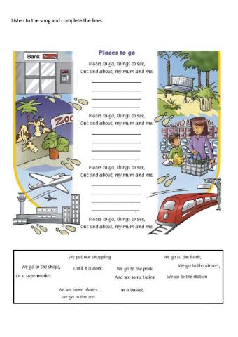 Family and Friends 2 Unit 9 song worksheet