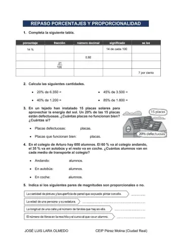 Porcentajes y probabilidad