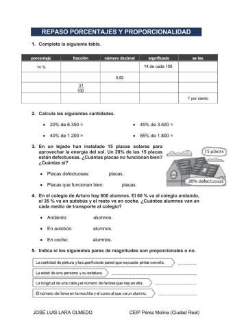 Porcentajes y probabilidad