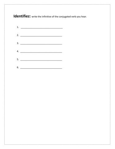 Ecoute:  le conditionnel - remplir avec l'infinitif