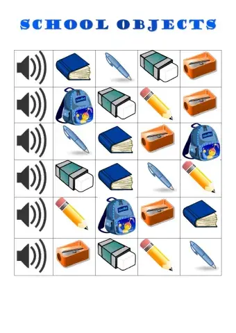 SCHOOL OBJECTS: LISTEN AND CLICK
