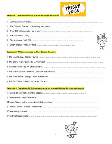 The passive voice in three tenses