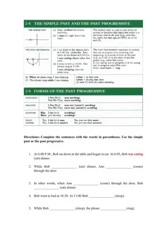 Simple past and past progressive