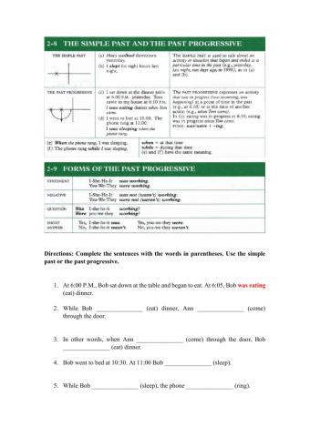 Simple past and past progressive