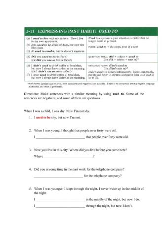 Expressing past habits with -used to-