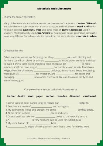 Materials and substances