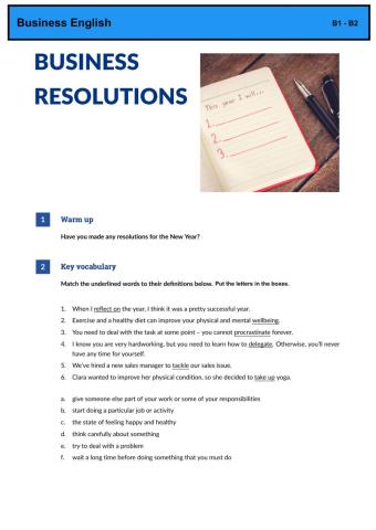Business Resolutions- Business English