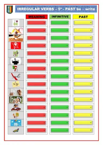 IRREGULAR VERBS 5º PAST to be - to write (35)