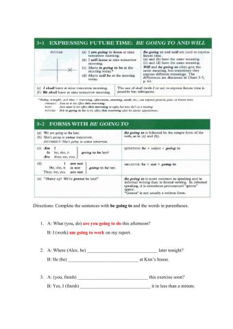 Expressing future time - be going to and will