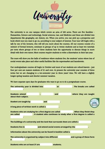 University vocabulary