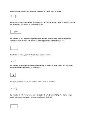 Densitats problemes