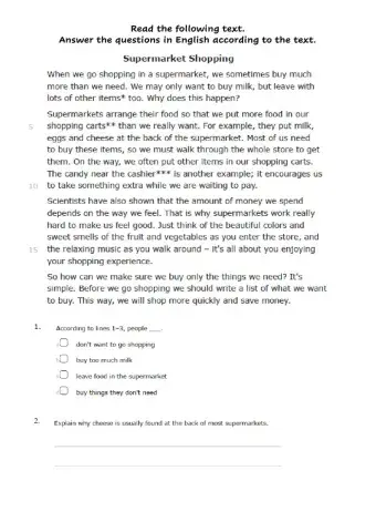 Supermarket shopping