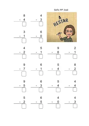 Restas de una cifra