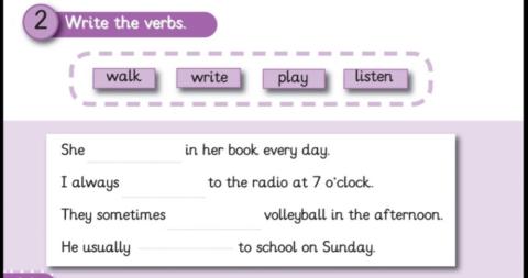 Add s to verbs