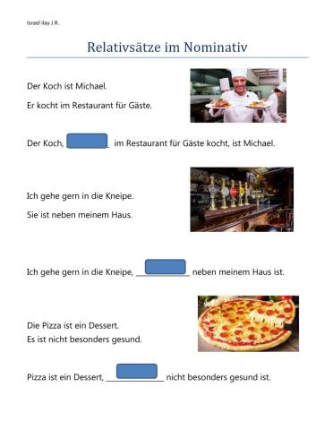 Relativsätze im Nominativ