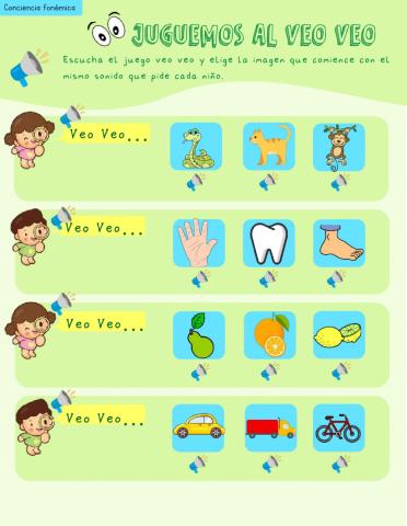 Conciencia fonémica - sonido inicial consonante