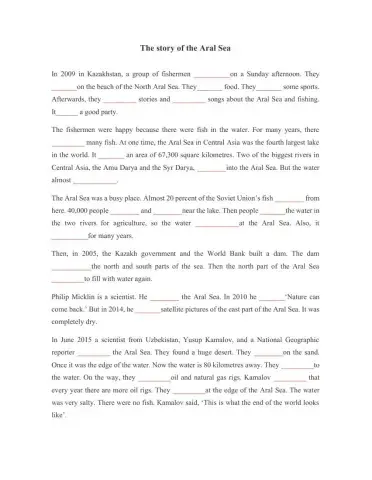 Listening activity verbs in past tense