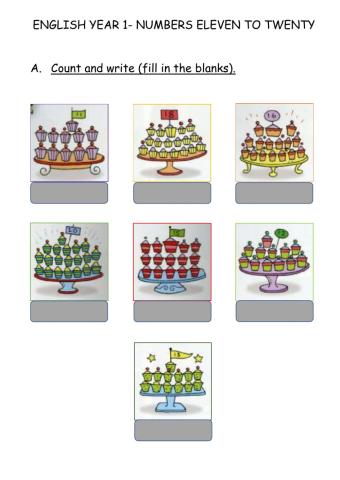 English yr1- Numbers eleven to twenty