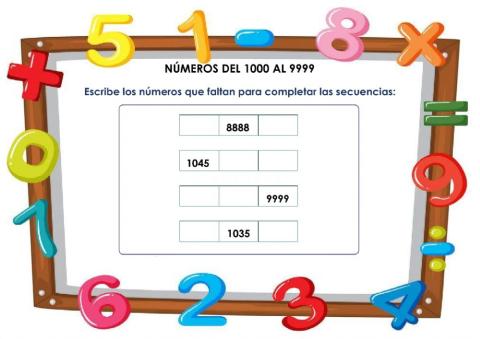 Números del 1000 al 9999