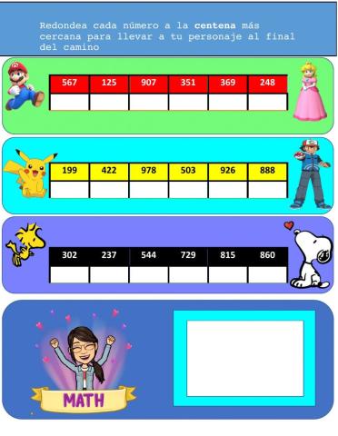 Redondeando a la centena más cercana