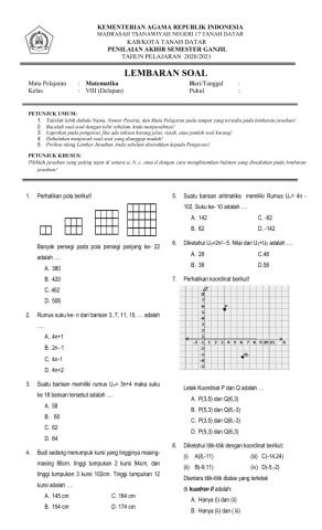PAS KELAS 8 MATEMATIKA