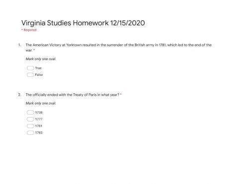 Virginia Studies Homework 12-14-2020