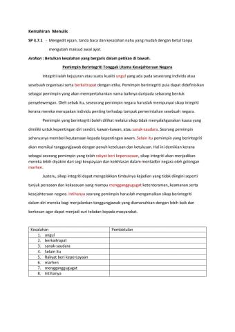 Kemahiran menulis SP 3.7.1