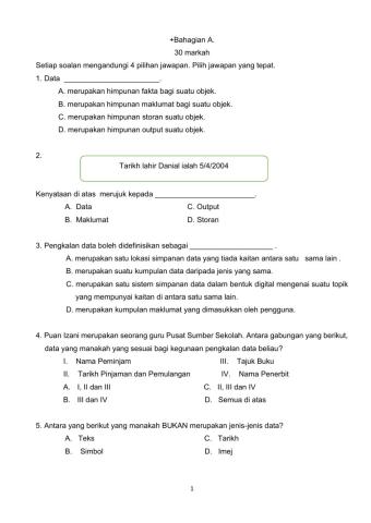 Pentaksiran Akhir TMK Tahun 5