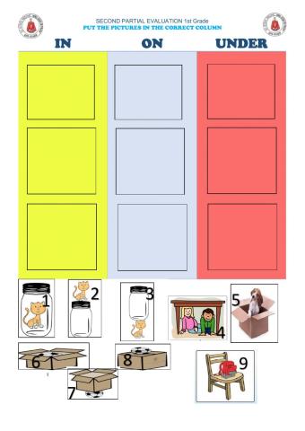 Prepositions in on under