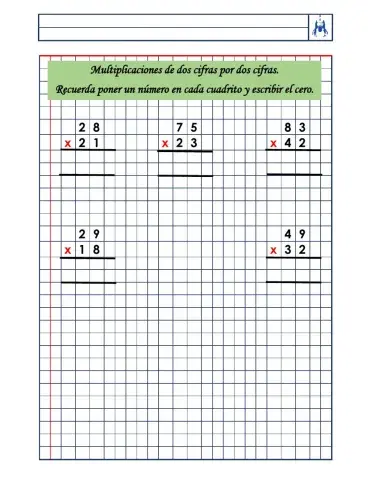 Multiplicaciones de dos cifras por dos cifras    2