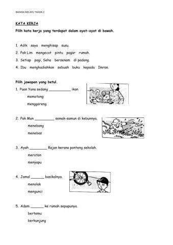 Bahasa melayu tahun 2 - kata kerja