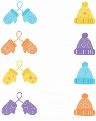 Potriveste manusile cu caciula (culoare)