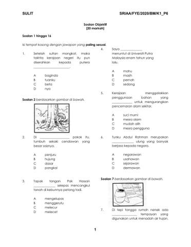 Bahasa Melayu Tahun 6