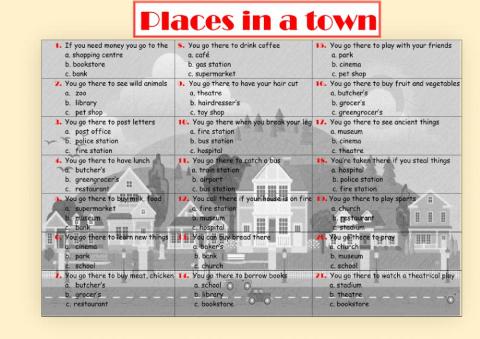 Places in a town