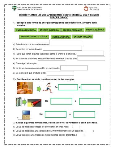 Energía, luz y sonido