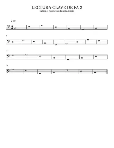 Lectura en clave de Fa 2