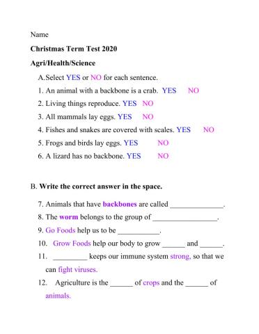 Classification-Caring for your Body- Plants