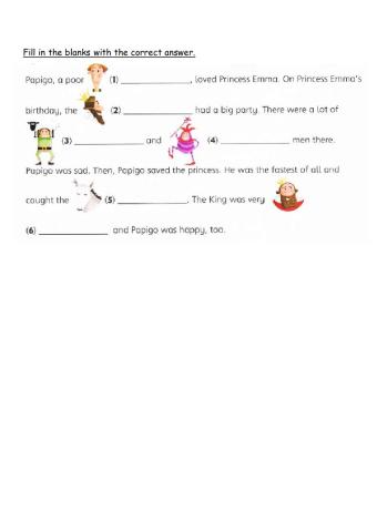 Fill in the blanks with the correct answer.