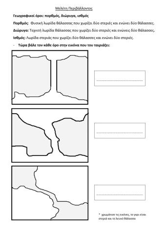 Ισθμός Πορθμός Διώρυγα, Γ Δημοτικού