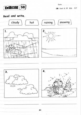 Year 2 Unit 9 At The Beach (weather vocabulary)