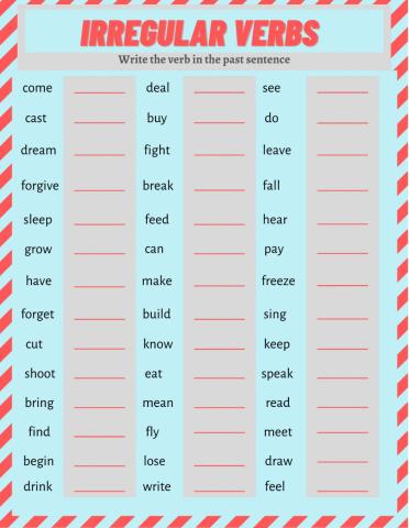 Irregular verbs intermediate
