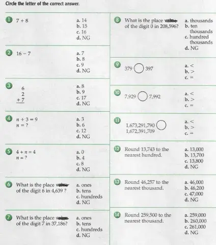 Math Review Grade 5 and 6