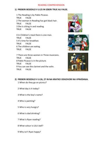 Readig comprehension